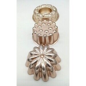 Vintage Copper Metal Tin Jello Molds Wall Hangings Set Of 3 Misc